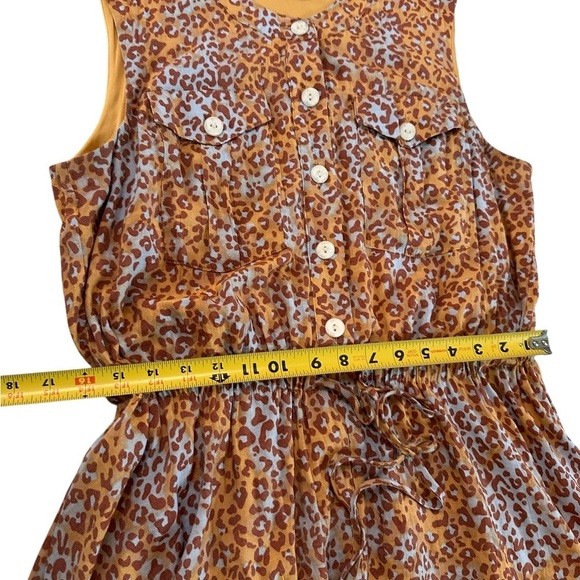 Nine West A-Line Shirt Dress Animal Print Sleeveless Chest Pocket Tie Waist Sz L - Picture 10 of 16